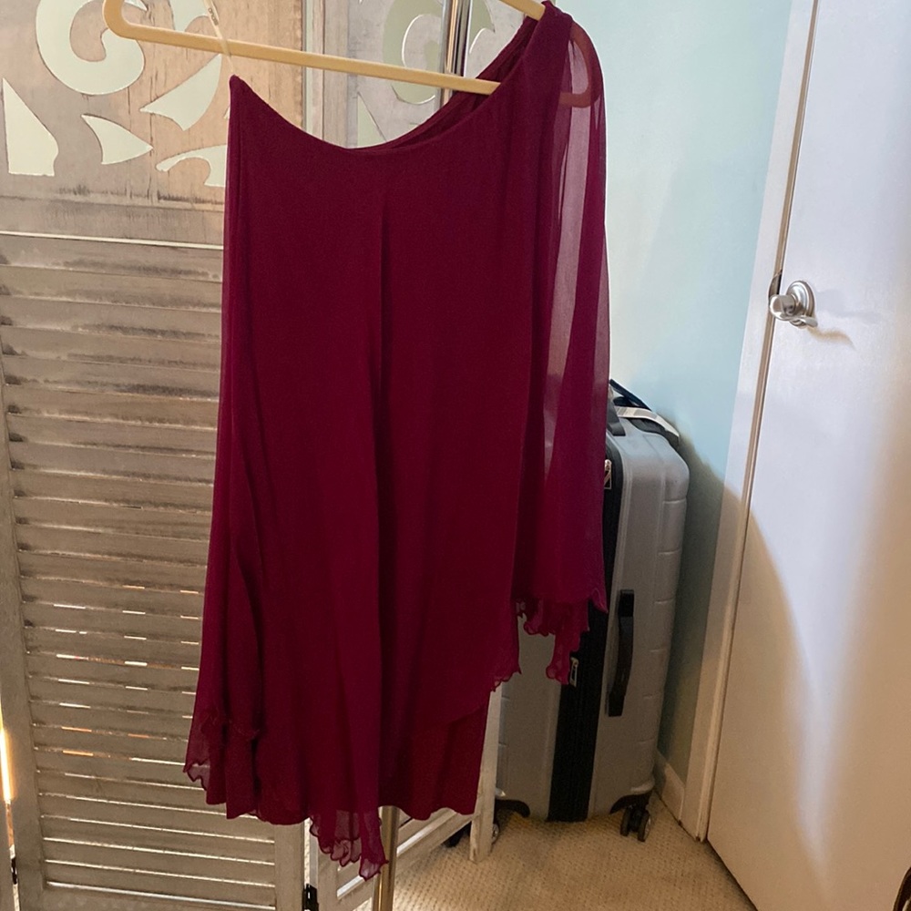 Fushia one shoulder dress